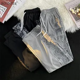 Men's Pants Casual Men Summer Baggy Sporty Wide Leg Trousers Streetwear Vintage Jogger American Teens Fashion Pantalones Breath Cool