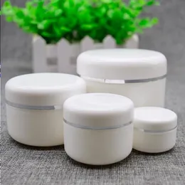 20 50 100 250 ml weiße Pp -Creme -Jar Silberkante mit Liner Nachfüllbar kosmetischer Make -up -Creme -Sahne -Sahne -Semalbehälter Flasche Pot Nehqk