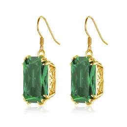 Brincos de ouro 14K verde esmeralda prata 925 brincos de gota longa para festa de festa dos namorados joias finas para convidados de casamento presentes2670