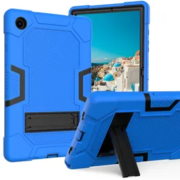 Kopiące tablety dla Samsung Galaxy Tab A8 10.5 x200 x205 A7 10.4 T509 T500 T505 Najnowsze dzieciom twarde ochronne powłoki z stojakiem ciemnoniebieskie