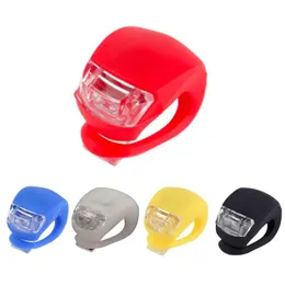 Luci per bici in silicone 2LED Ciclismo moto Luce per bicicletta Fanale posteriore in gomma Fanale anteriore posteriore Flash Lampada frontale Accessori per biciclette