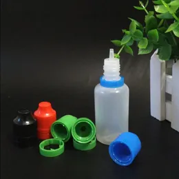 1oz PE -droppflaskor för E Liquid 30 Ml Plastic Flaskor med färgad manipulation Evident Child Proof Caps Tomma flaskor KFSNI