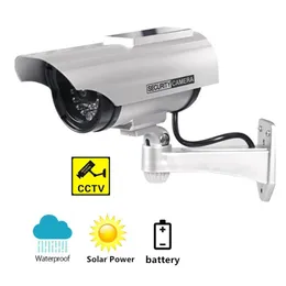 Фиктивная камера открытая водонепроницаемая домашняя солнечная мощность Имитация подделка с светодиодной светодиодной камерой для Security283O