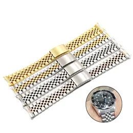 20 mm Two Tone Hollow Curved End Solid Screw Links Ersättande Watch Band Strap Old Style Jubilee Armband för ROL SUB238H