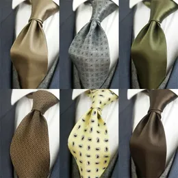 Cravatte di classe Paisley floreale a quadri a righe puntini multicolori cravatte da uomo 100% seta jacquard tessuto regalo per uomo 230719