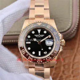 14 Style EW EWF Maker Мужские часы 40 мм GMT II 126715 Часы с черным циферблатом Root Beer Юбилейный браслет из розового золота CAL.3186 3285 Механизм Автоматические мужские наручные часы