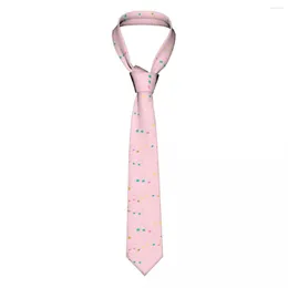 Bow Ties Mens Tie Classic Skinny Pink Pentagrams 음악 노트 Neckties Narrow Collar Slim Casual Accessories 선물