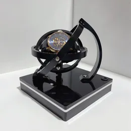 Titta på rutor Fall USB Charing StereoScopic Automatic Watch Winder Box Display Luxury Mechanical Watch Winders Gyro Rotator 360 Yarn Winder 230719