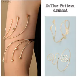 Lega Hollow Butterfly Leaf Pattern Bracciale Bracciale Fashion Retro Arm Ring Accessori popolari Fashion Arm Decor Jewelry Gift L230704
