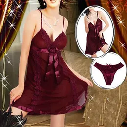 Nowa moda S-6xl ciemnoczerwona seksowna bielizna dziecięca Babydoll Chemise Szybka dostawa Seksowna bieliznę 273k