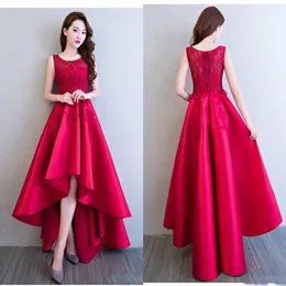 Burgundy High Low Low Cocktail Party Dresses 2019 Satin Satin Asevalial for 16 Sweet Girls Skirt Cheap Prom Downs251m