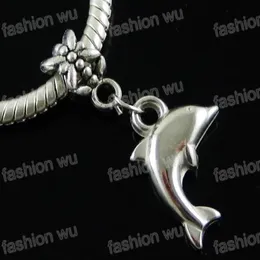 CCB Lovely Dolphin Charm Big Hole Beads sell 150pcs lot Fit European Bracelets Jewelry DIY242s