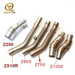 Tubo di scarico moto Slip on tubo centrale in acciaio Connect Link Pipe Escape Silenziatore per Z800 Z750 Z250 Z 250 ZX10R Z10001238o