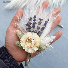 Dried Flowers Boho Fall Wedding Anniversary Decorations Mini Dried Flowers Bouquets Bridesmaid Groom Corsage Preserved Babysbreath R230720