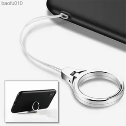 Universal metal Lanyard For Keys Phones Strap for iPhone 7 Plus 8 6S Keycord Lanyards Finger Mobile Holder Stand Accessories L230619