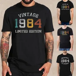Erkek Tişörtleri Vintage Limited Edition Classic 1984 Gömlek Men Street Giyim Yapıldı Orijinal Doğum Yıl T-Shirt Üstler Tees