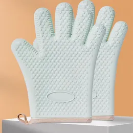 Luvas espessas de silicone anti-queimadura e isolamento térmico para cozinha luvas especiais para cozimento em forno de microondas de alta temperatura 270N