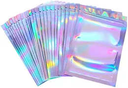 100 peças Sacos à prova de cheiro selvagens Sacos de bolsa de papel laser laser laser laser laser para a festa Favor Favory Storage Holográfico JY20