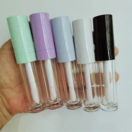 logo personalizzato 8ml pennello bacchetta grande bianco nero rosa tubi lucidalabbra vuoti plastica intera tondo trasparente tubo lipgloss smalto labbra lipsti2969