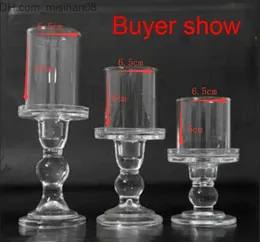 Candle Holders Candle Holders 6.5cm Glass Holder Votive Vases Transparent Clear Shade Straight Cylinder Lamp Z230720