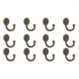 Hooks partia 12pcs Retro Coat Hap Hook Hook Drzwi Wieszknik 35 x 30 mm -Bronze