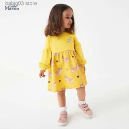 Flickans klänningar Little Maven Girls 'Dress Autumn Children's Dress New Pure Cotton Children's Dress Princess Dress T230720