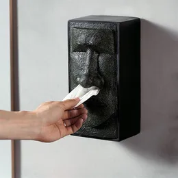 MGT Easter Island Tissue Storage Box Creative Head Facial Tissue Box Holder Dispenser Face Retro Home Finish Box280s