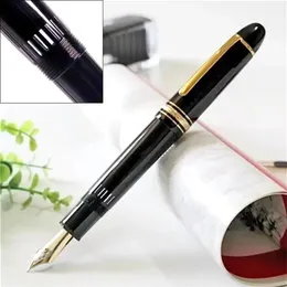 GIFTPEN Luxury Msk-149 Piston Filling Fountain Pen Black Resin And Classic 4810 Gold-Plating Nib With Serial Number & View Window2275