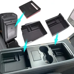 Tesla Model 3 Y Center Console Organizator Tray Hidden Kostka do przechowywania Materiał ABS do organizowania dokumentów okularów Credi239t