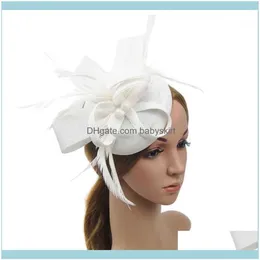 Funky Hairpins Aessory Tools Products Women Feather Fascinator Party For Wedding Elegant Pillbox Hat Pography Gift Net Headban307L