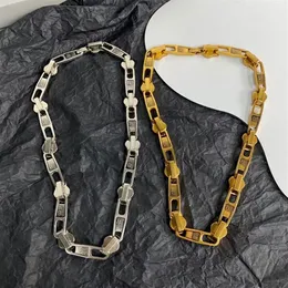 21SS NYA B LETTER MÄNNER OCH KVINNS SPLICING Titanium Steel Chain Halsband Hip Hop Street Fashion Luxury Jewelry Accesso248J