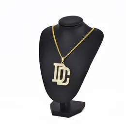 Fashion Crystal DC Necklace Letters Chain Pendants Whole Accessories Female Gifts Hiphop Party Jewelry Pendant Necklaces294S