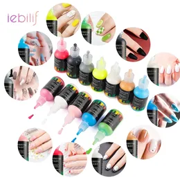 Nagellack 12 Farben DIY Salon Spritzpistole Nail Art Ink Set Nagellack Spritzpistole Farbe für Nagelmalerei Vorlage kreative Nagelkunst 230718