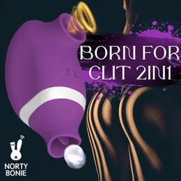 Vibratorer Norty Bonie CLIT SUTION SLICKING MASSING SUCKING vibrationsanordning för kvinnlig onani Gspot Clintoris Stimulerar sexuella leksaker 230719