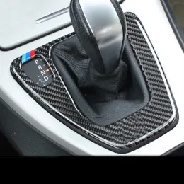 Kolfiberbilstyling Inner Control Gear Change Box Panel Dekorativ täcktrimma för BMW 3 Series E90 E92 Tillbehör294Q