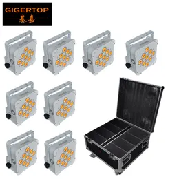 8IN1 Charging Flight Case 9 18W RGBWA UV Color Battery Powered LED Par Light 6in1 Color Dj Led Wedding Background Washer White TP225s