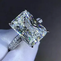 2020 New Fashion Big Square Crystal Stone Women Wedding Bridal Ring Luxury Engagement Party Anniversary Gift Large Rings2167