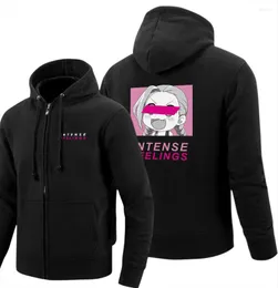 Herren Hoodies Mit verbundenen Augen Mädchen Intensives Gefühl Druck Männer Harajuku Vintage Sweatshirt Qualität Zip Up Kleidung Warm Zipper Mann