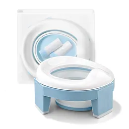 Travel Potties TYRY HU Baby Pot Portable Silicone Potty Training Seat 3 in 1 Toilet Foldable Blue Children With Bags 230720