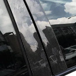 Bilfönster BC Column Trim Strips Carbon Fiber Car Body Protection Sequins Decals 6st för BMW 3 Series E90 F30 2009-172822