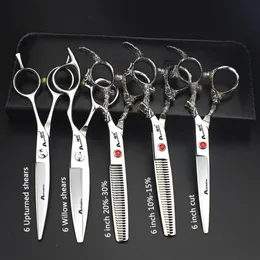Nożyczki do włosów 6 -calowe fryzury rafinowane profesjonalne fryzjer japońskie 440C stalowe oryginalne fryzjek267b