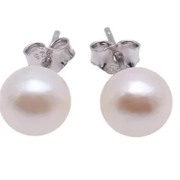 Akoya perle boucles d'oreilles goujons 6-7mm rond blanc Akoya goujons 925 en argent Sterling femmes boucles d'oreilles femmes bijoux198f