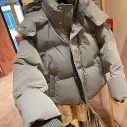 2023 NY OFF Säsong Down Jacket Women's Short Style Couples Loose and Thicked White Duck Down Bread Coat Amis