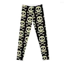 Calça Active Danzig Estilo Harlock Crânio Crossbones/ Jolly Roger Leggings Esportiva Feminina