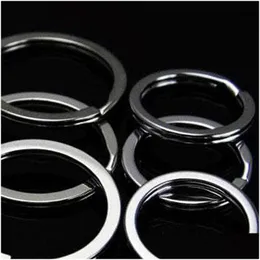 Key Rings Diameter 20Mm 25Mm 28Mm 30Mm 32Mm 35Mm Stainless Steel Round Holder Keyring Fit Keychains Jewelry Drop Delivery Dhahq