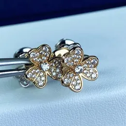 S925 SILVER STUD EARRING FIRD FLOWER AND DAIMOND IN 18K ROSE GOLD MIPATEDとPLATINUM for Women Wedding Jewelry Gift 313f