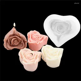 Formas de Assar Vela Love Rose Molde de Silicone Faça Você Mesmo Gesso Sabonete Artesanal Bolo Mu Si Decorativo G084