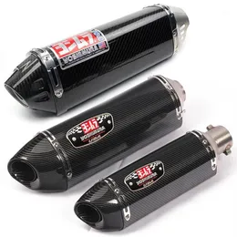 51mm universell motorcykelavgas för Yoshimura ljuddämpare Fake Carbon Fiber Steel Pipe Escape Moto Pitbike Benelli TRK 502 CB650F1258T