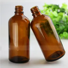 Amber 100ml زجاجات قطرة زجاجية نقية الشكل جولة زجاجية فارغة مع زجاجة رأس أسود كبير e سائل في المخزون عبر DHL AAEXD
