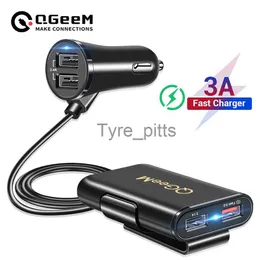 Other Batteries Chargers QGEEM 4 USB QC 3.0 Car Charger Quick Charge 3.0 Phone Car Fast Front Back Charger Adapter Car Portable Charger Plug for iPhone x0720